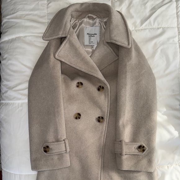 Abercrombie & Fitch Trench Coat Long Wool Blend - Picture 4 of 12